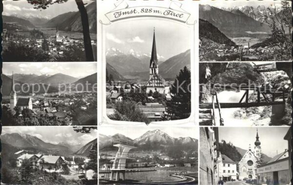 Imst Tirol Teilansichten Kirche Schwimmbad Alpen G