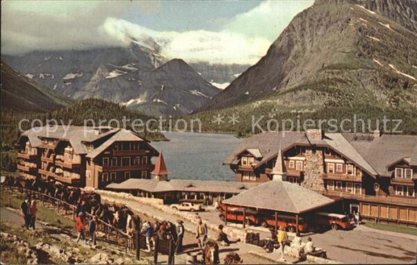 Glacier National Park US Many Glacier Hotel Lake