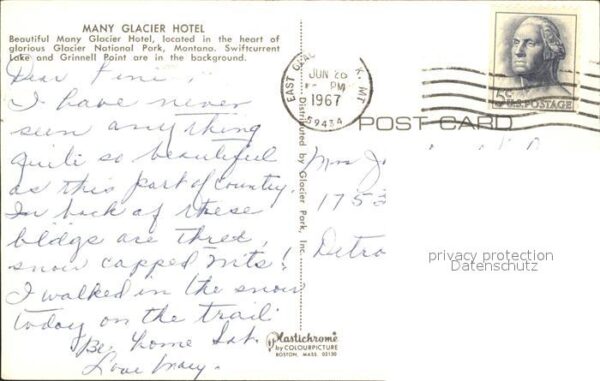 Glacier National Park US Many Glacier Hotel Lake – Bild 2