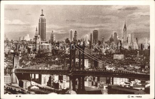 New York City Mid New York Skyline and Manhattan Brid