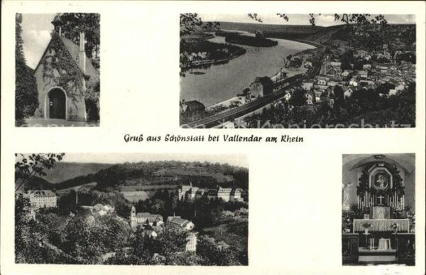 Schoenstatt Vallendar Panorama Rhein Teilansicht Kapelle Alta