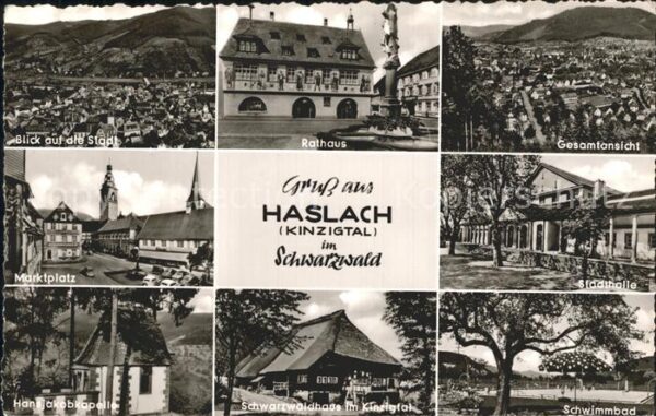 Haslach Kinzigtal Gesamtansicht Rathaus Brunnen Stadthall