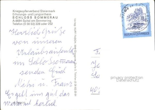 Spital Semmering Steiermark Erholungsheim Schloss Sommerau Hallenba – Bild 2