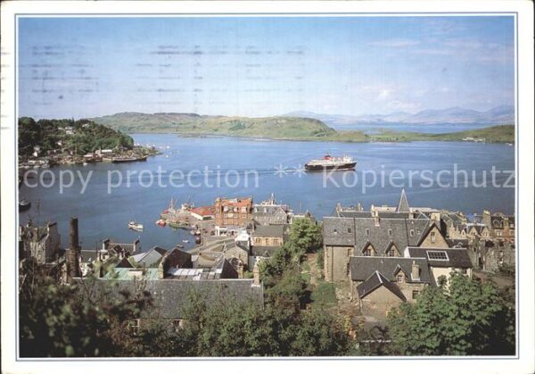 Isle of Mull Ferry departs Oban Bay for Mull Oban Ar