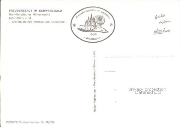 Freudenstadt Marktplatz Rathaus Kurbähnle Heilklimat – Bild 2