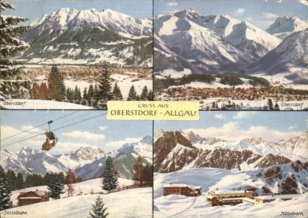 Oberstdorf Gesamtansicht Wintersportplatz mit Alpe