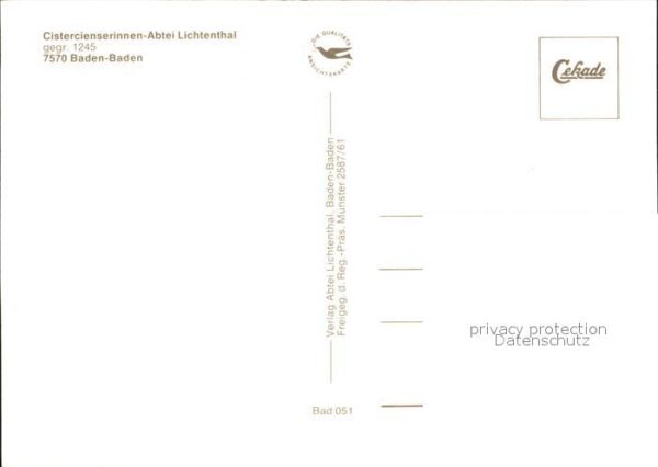 Baden-Baden Zisterzienserinnen Abtei Lichtenthal Kl – Bild 2