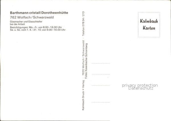 Wolfach Barthmann cristall Dorotheenhütte Glasm – Bild 2