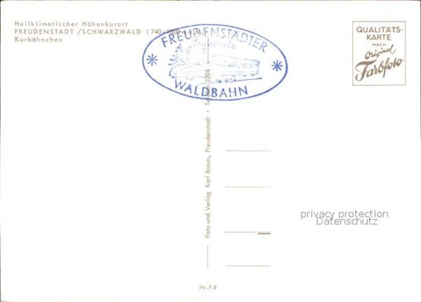 Freudenstadt Kurbähnle Heilklimatischer Höhenluftkur – Bild 2