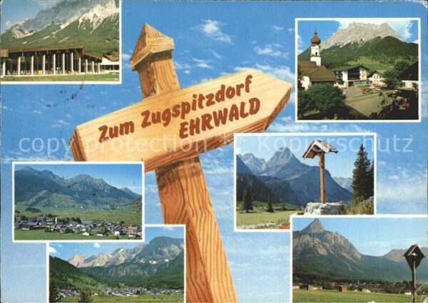 Ehrwald Tirol Wegweiser Zum Zugspitzdorf Dorfkirche W