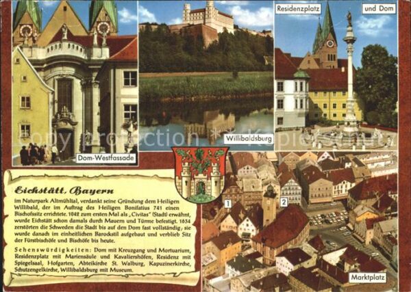Eichstaett Oberbayern Dom Williboldsburg Residenzplatz Säule