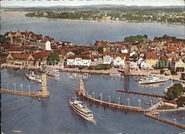 Lindau Bodensee Ferieninsel Hafen Fähre Fliegeraufnahme