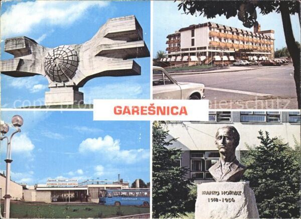 Garesnica Denkmal Bushaltestelle Hotel Büste B. H