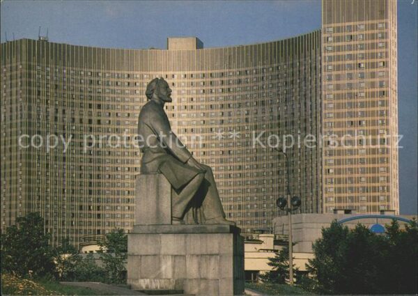 Moscow Moskva Cosmos Hotel Monument to Konstantin Den
