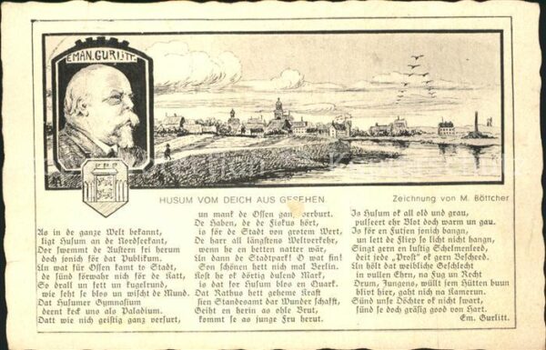 Husum Nordfriesland Blick vom Deich Portrait Emanuel Gurlit