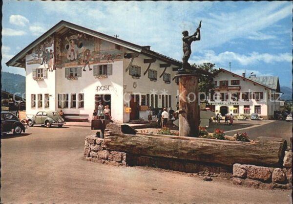 Reit Winkl Dorfplatz Brunnen Hotel Post