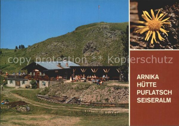 Seiser Alm Dolomiten Jausenstation Arnika Hütte Puflatsch