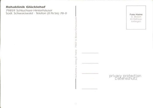 Hinterhaeuser Schluchsee Rehaklinik Glöcklehof – Bild 2