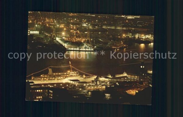 Hamburg St Pauli Landungsbrücken bei Nacht