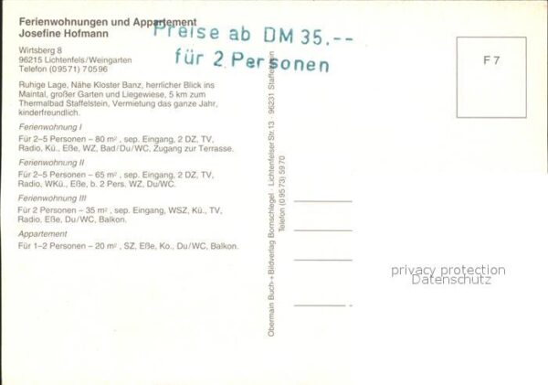 Maintal Ferienwohnung Hofmann Staffelberg Vierz – Bild 2