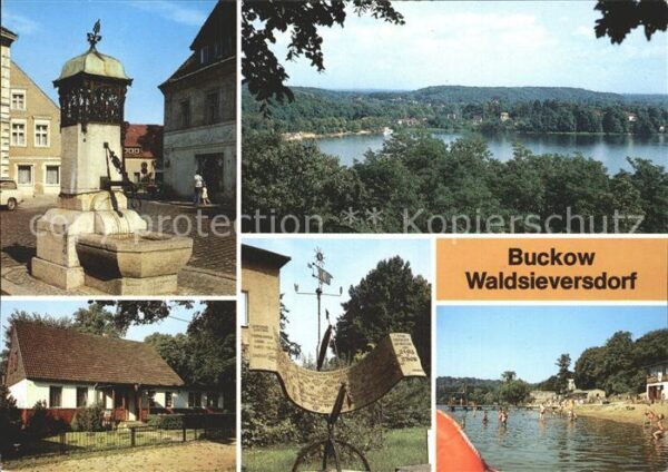 Buckow Waldsieversdorf Brunnen Ortsblick Gaststätte Altes Fors