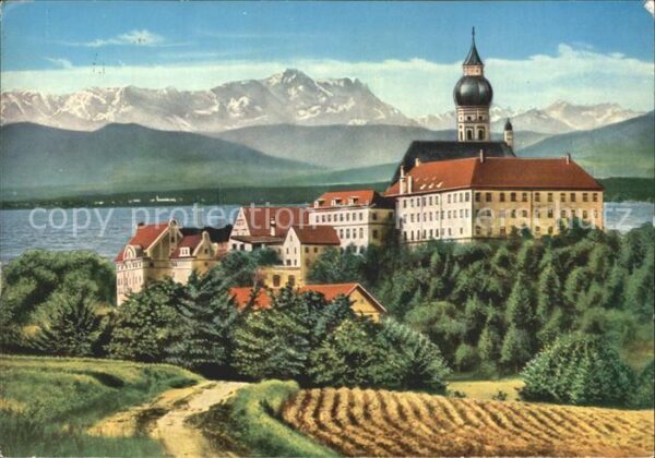 Kloster Andechs mit Ammersee und Zugspitze