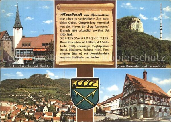Heubach Wuerttemberg St Ulrichskirche Blockturm Ruine Rosens
