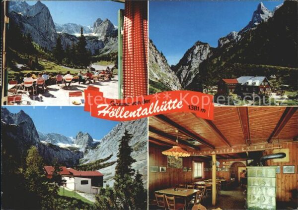 Hoellentalhuette im Wettersteingebirge Terrasse Gaststub