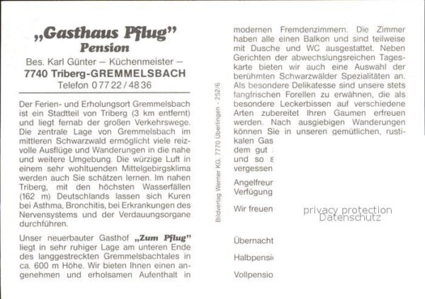 Gremmelsbach Gasthof zum Pflug Gasträume Zimmer – Bild 2