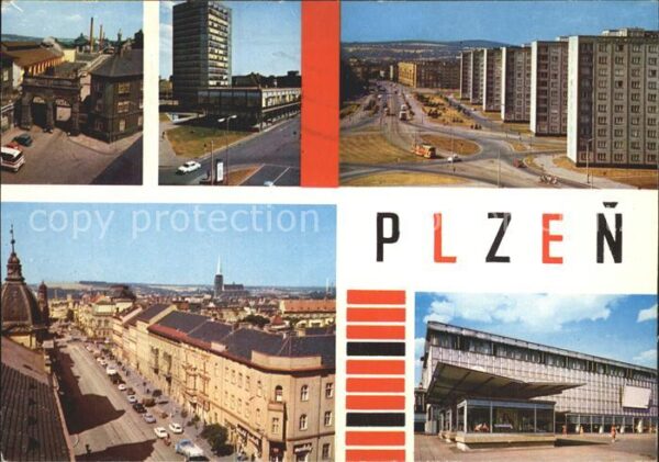 Plzen Pilsen Teilansichten Hochhäuser