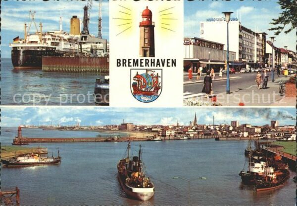Bremerhaven Ozeandampfer Hafenpartie Teilansicht