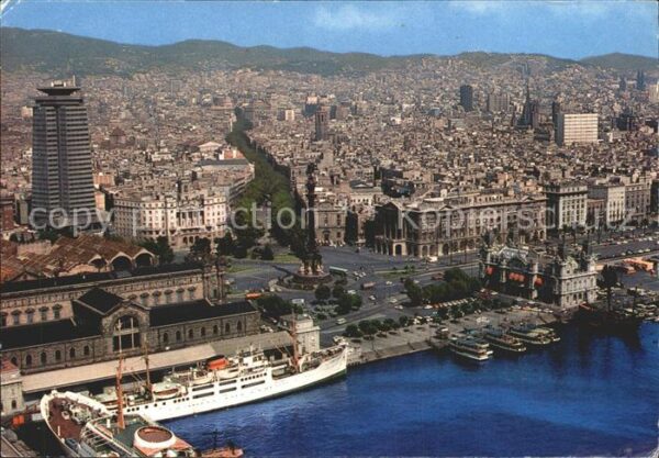 Barcelona Cataluna Hafenpartie Fliegeraufnahme