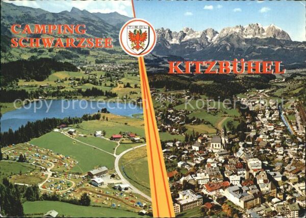 Kitzbuehel Tirol Camping Schwarzsee Fliegeraufnahme