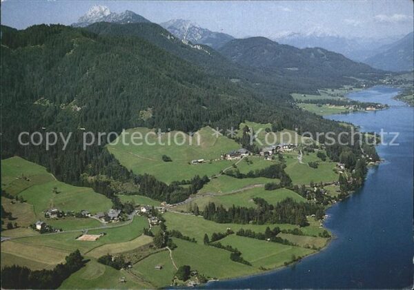 Weissensee Kaernten Blick über Naggl Fliegeraufnahme