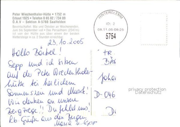 Saalfelden Steinernes Meer Peter Wiechenthaler Hütte Gipfelmotiv – Bild 2