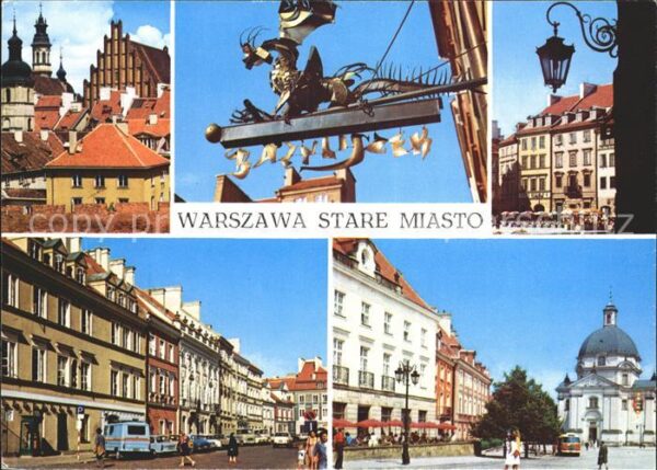 Warszawa Widok na Stare Miasto Wywieszka restaur