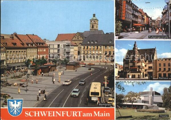 Schweinfurt Fussgängerstrasse Marktplatz Rathaus Th