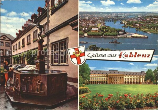 Koblenz Rhein Brunnen Theater Fliegeraufnahme