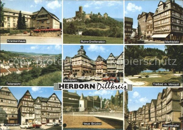 Herborn Hessen Ruine Greifenstein Kornmarkt Krankenhau