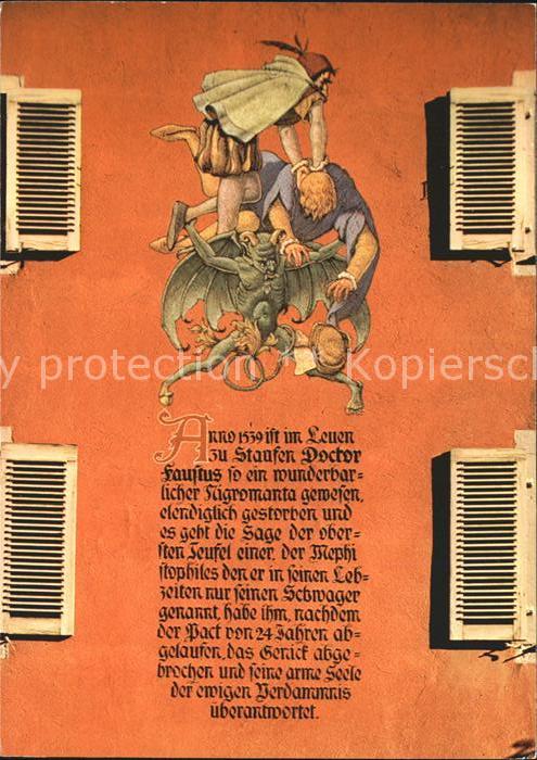 Staufen Breisgau Inschrift am Löwen