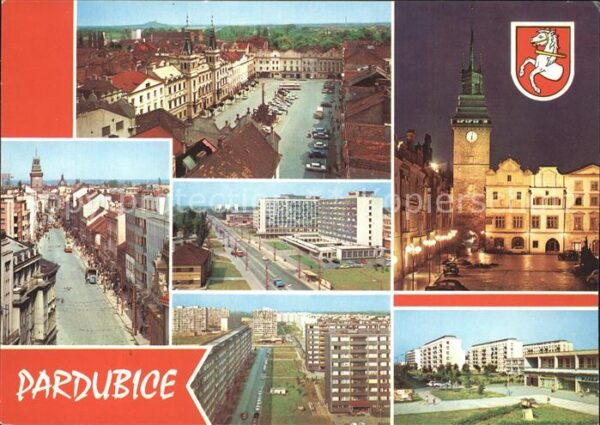 Pardubice Pardubitz Wappen Trida Miru v pozadi Zelena brana