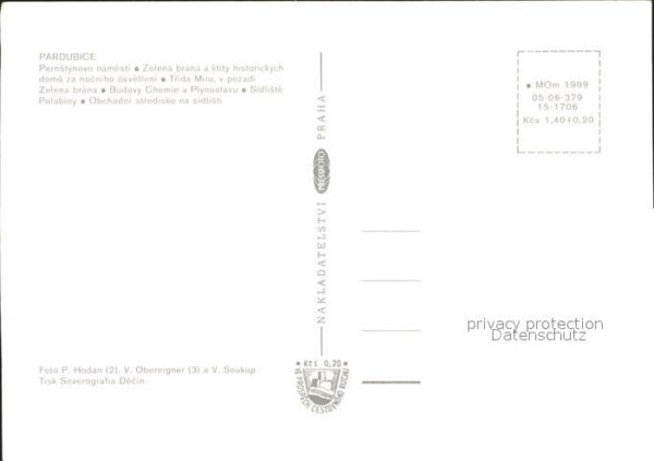 Pardubice Pardubitz Wappen Trida Miru v pozadi Zelena brana – Bild 2