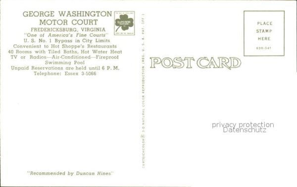 Fredericksburg Virginia George Washington Motor Court – Bild 2