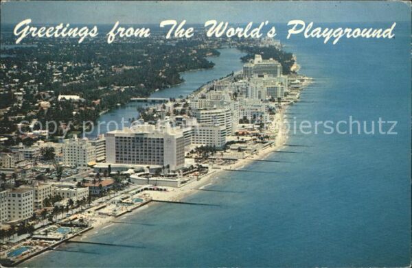 Miami Beach  Fliegeraufnahme Hotels am Strand