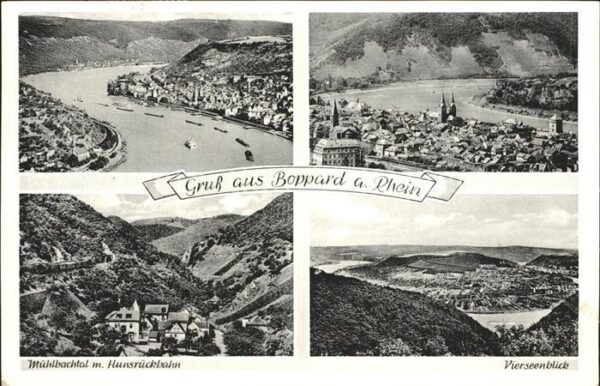 Boppard Rhein Vierseenblick Mühlbachtal mit Hunsrückb