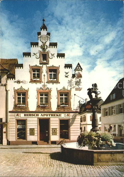 Offenburg Löwenbrunnen Hirschapotheke Fischmarkt