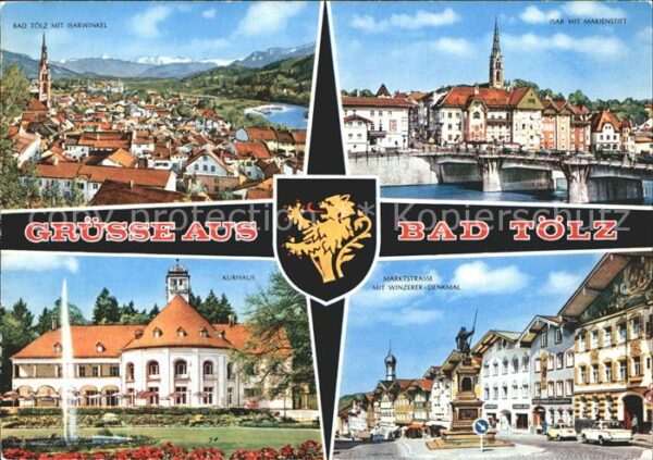 Bad Toelz mit Isarwinkel Brücke mit Marienstift W