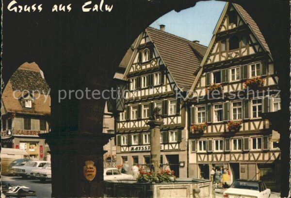 Calw Marktbrunnen Fachwerkhäuser