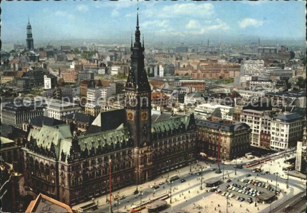 Hamburg Rathaus Markt Fliegeraufnahme