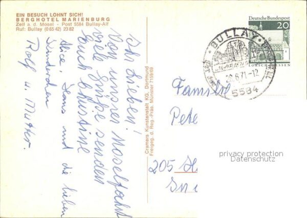 Zell Mosel Fliegeraufnahme Berghotel Marienburg – Bild 2